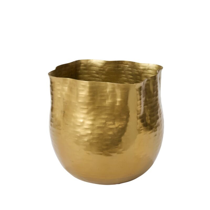 Gold Hammered Metal Pot