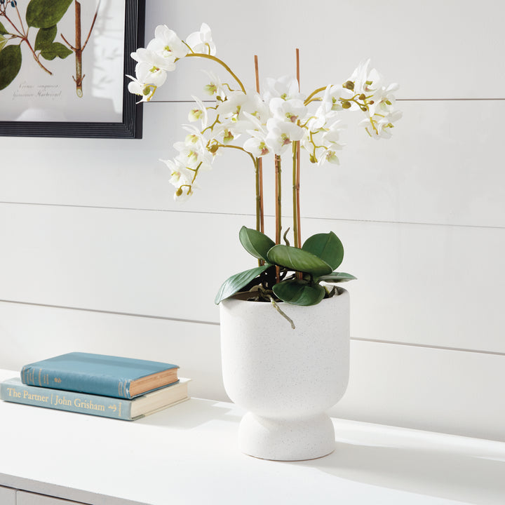 20" Faux Orchid - White