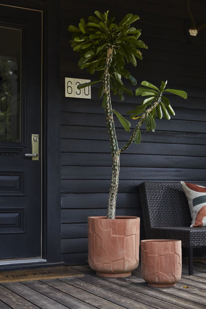 Textured Terra Cotta Pot