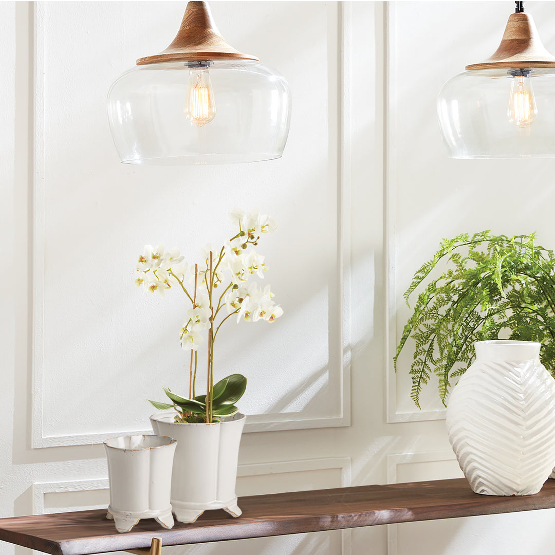 20" Faux Orchid - White