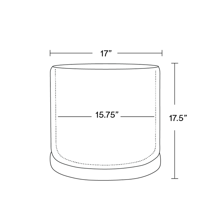 Solid Goods 15 Inch Ceramic Cylinder with Saucer