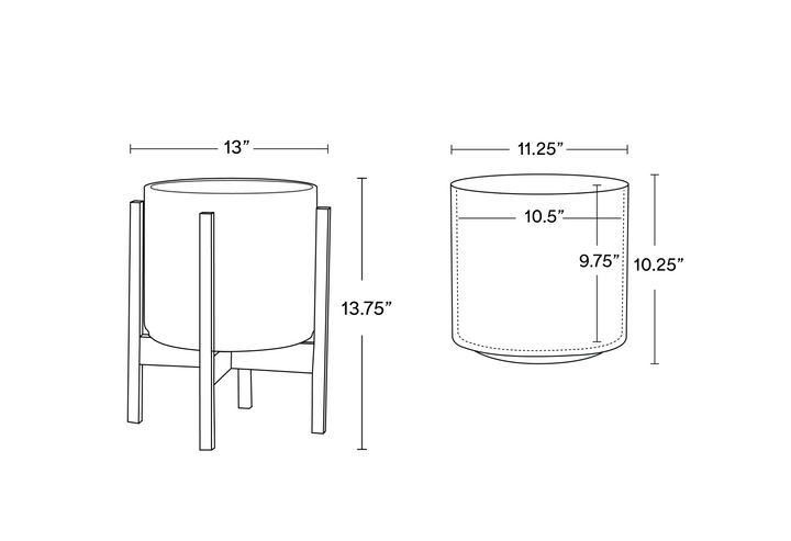 Solid Goods 10 Inch Ceramic Cylinder with Stand