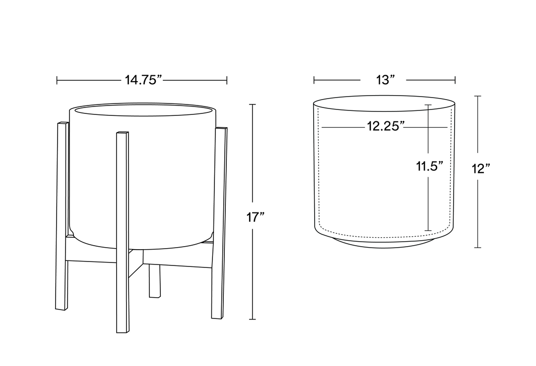 Solid Goods 12 Inch Ceramic Cylinder with Stand