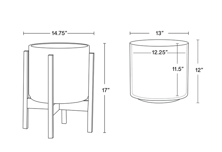 Solid Goods 12 Inch Ceramic Cylinder with Stand